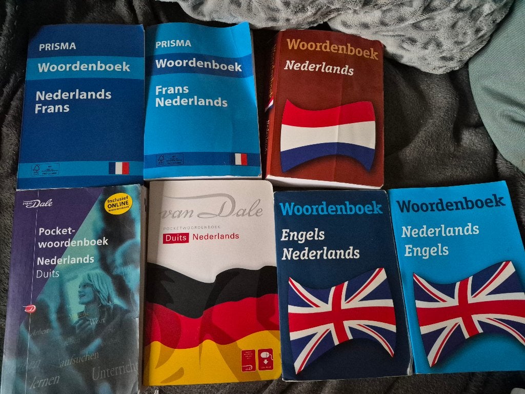 Woordenboeken: Engels, Duits, Frans, Nederlands, Ophalen, Gelezen, Prisma of Spectrum, Nederlands
