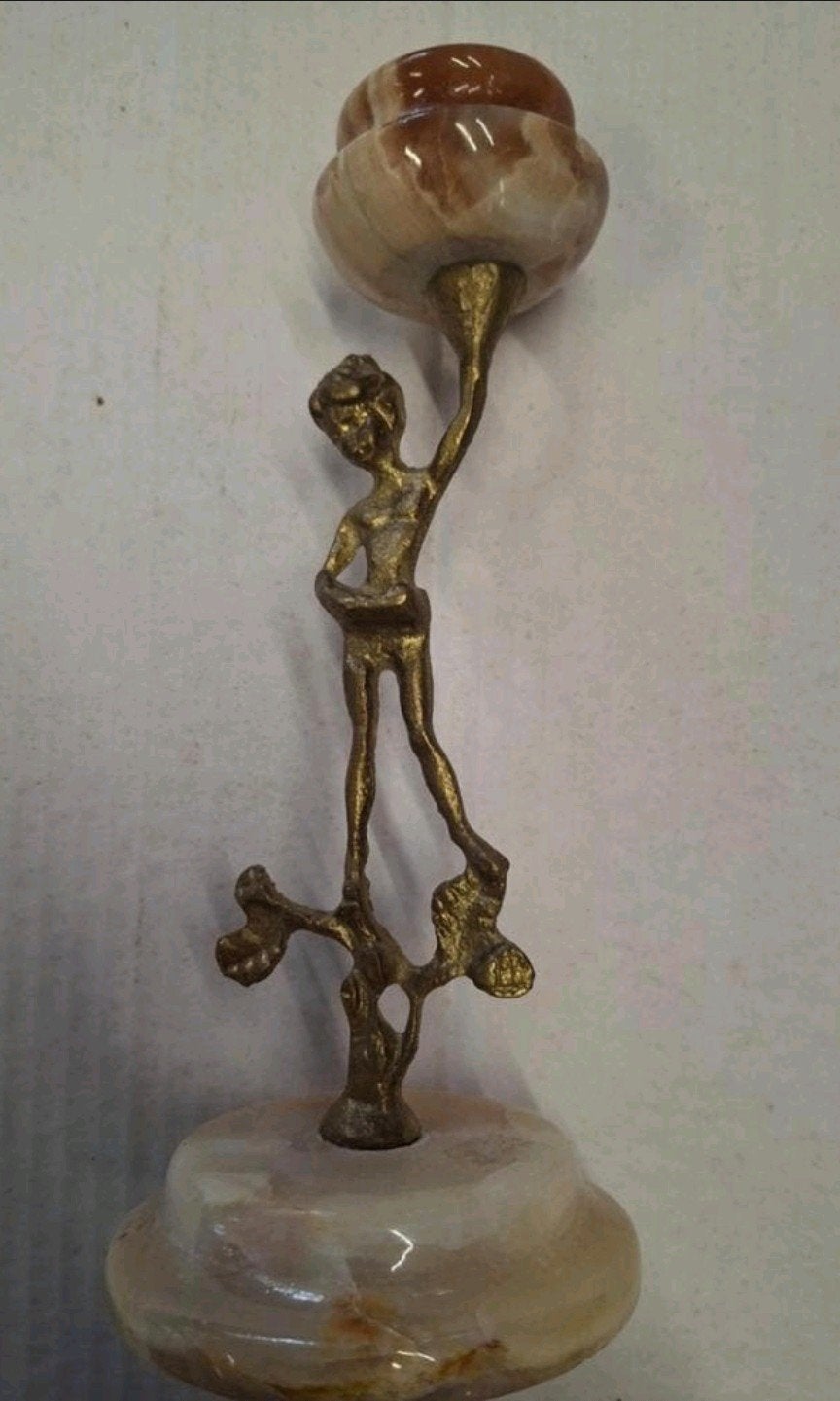 vinted bronzen kandelaar, Ophalen of Verzenden, Koper of Brons