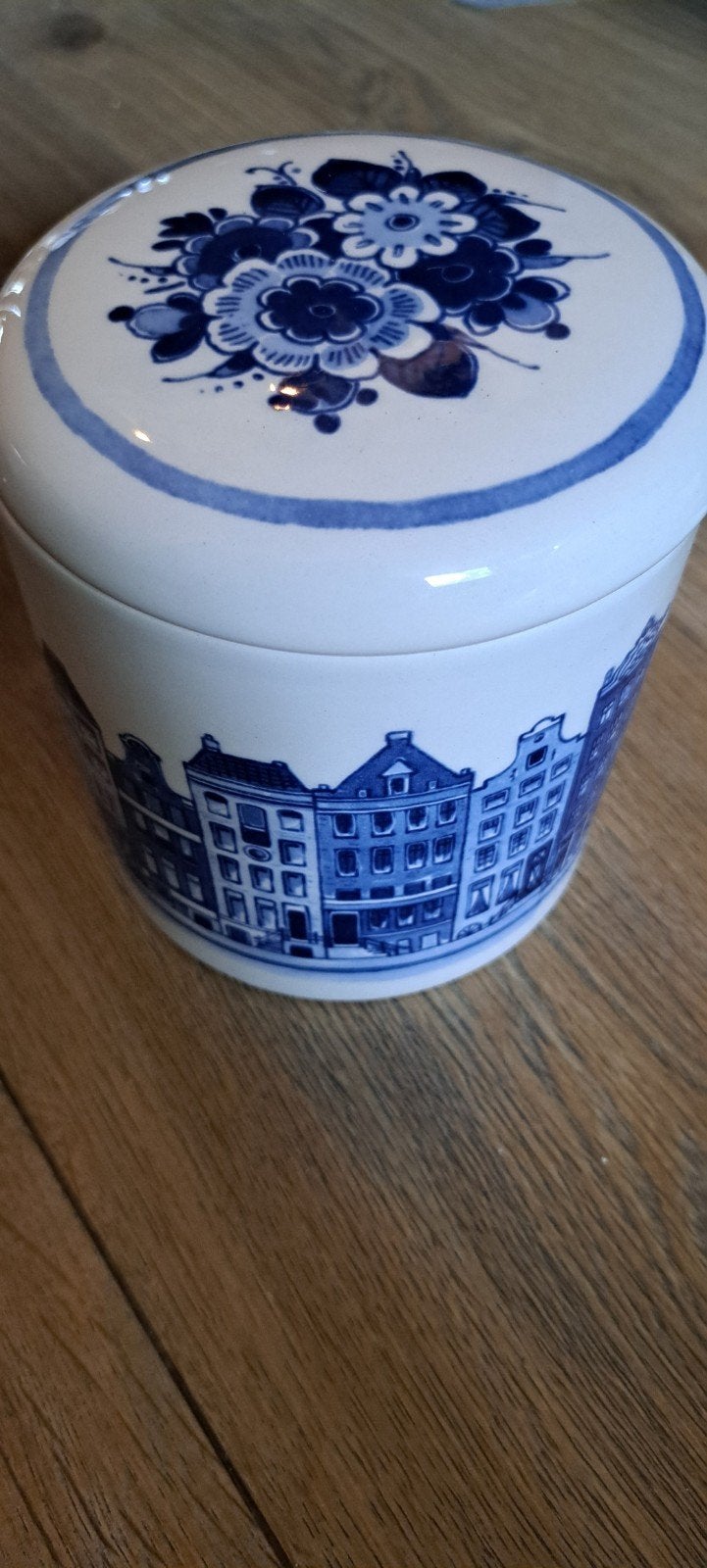 Royal Delft 1653 stroopwafelpot grachtenhuisjes, Overige merken, Klassiek, Overige typen, Nieuw