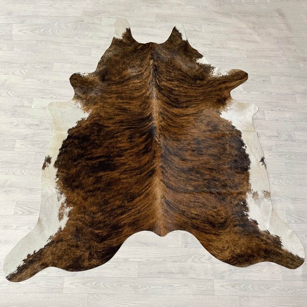 Koeienhuid bruin zwart wit brindle 240x205cm XL | Lederstore, Landelijk, modern, Scandinavisch, industrieel, 200 cm of meer, Overige vormen