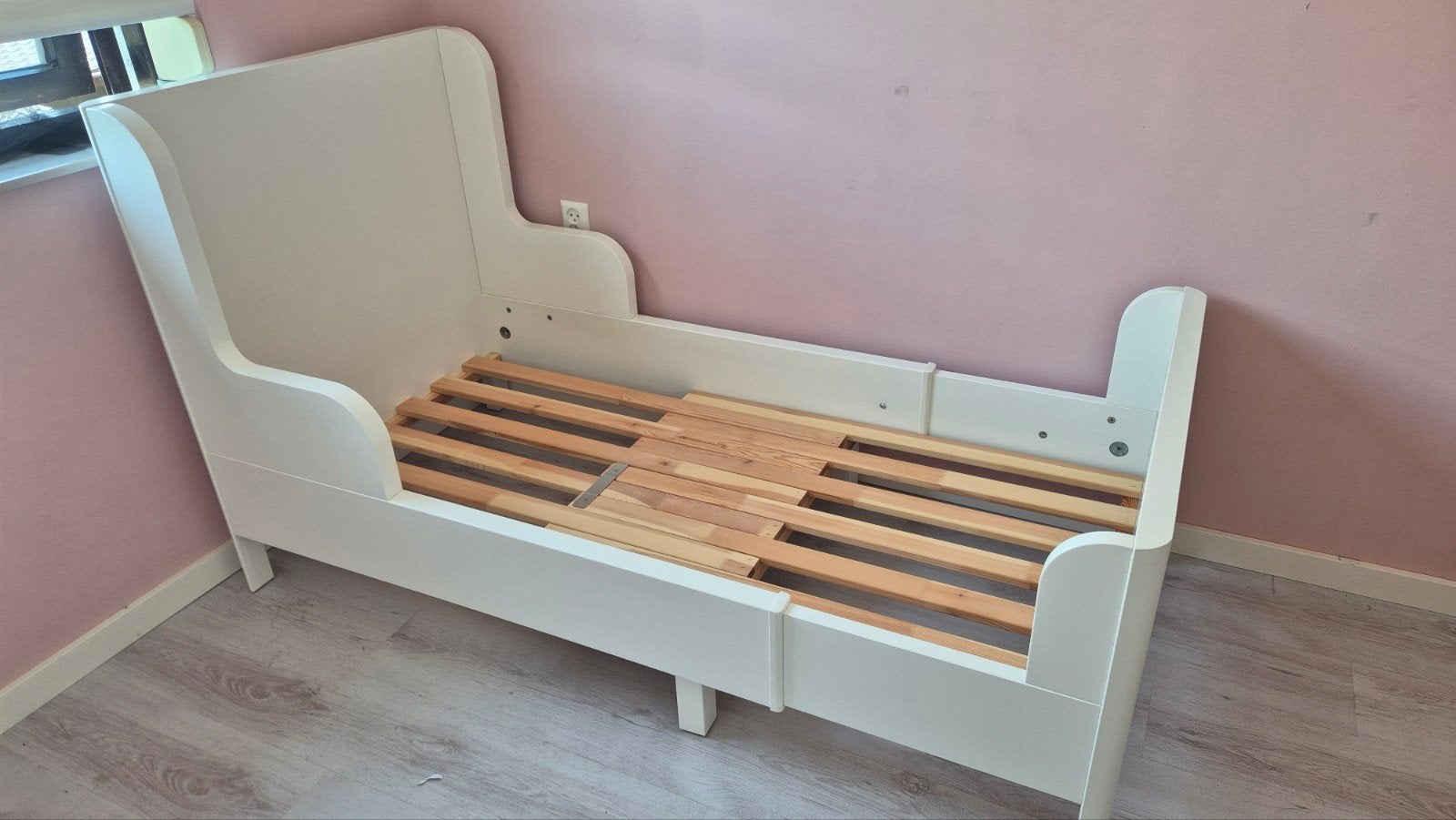IKEA Busunge uitschuifbed met matras, gedemonteerd, Ophalen, Eenpersoons, Wit, Overige maten
