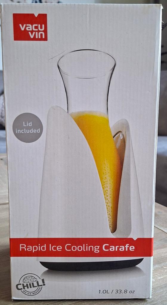 NIEUW! Vacu Vin Rapid Ice Cooling Carafe - 1.0L, Flessenkoeler, Glas, Nieuw, Ophalen of Verzenden