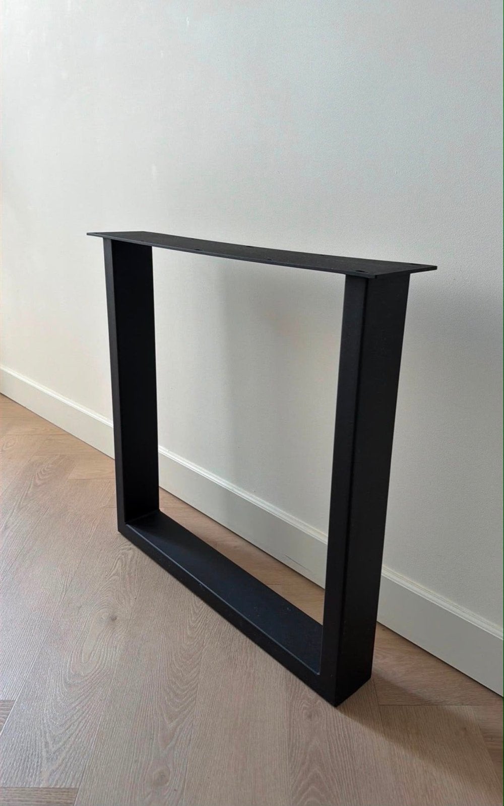 Zwarte metalen tafelpoot, 72 cm hoog, 10 cm breed, Ophalen, Tafelpoot, Minder dan 50 cm, 50 tot 100 cm