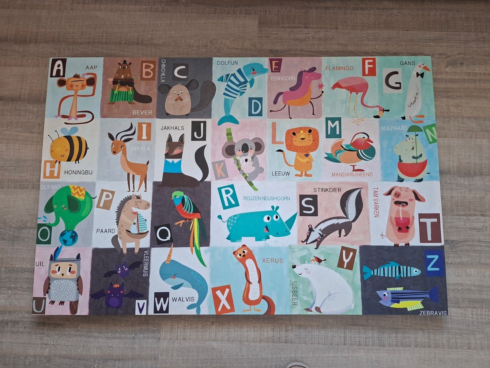 schilderij / canvasdoek met dieren en letters, Ophalen, Nieuw