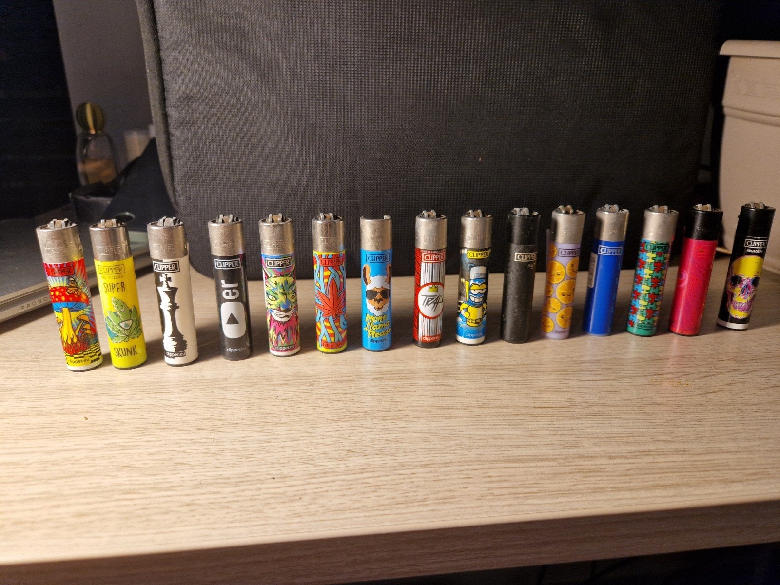 15x Clipper aanstekers - Diverse designs, Verzenden, Gebruikt, Aansteker