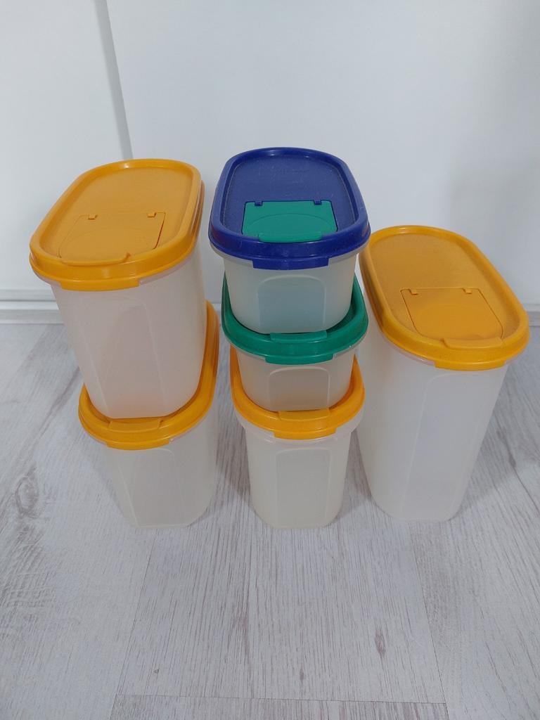Set van 6 Tupperware ruimtespaarders, Ophalen of Verzenden, Gebruikt, Groen, Bak of Kom