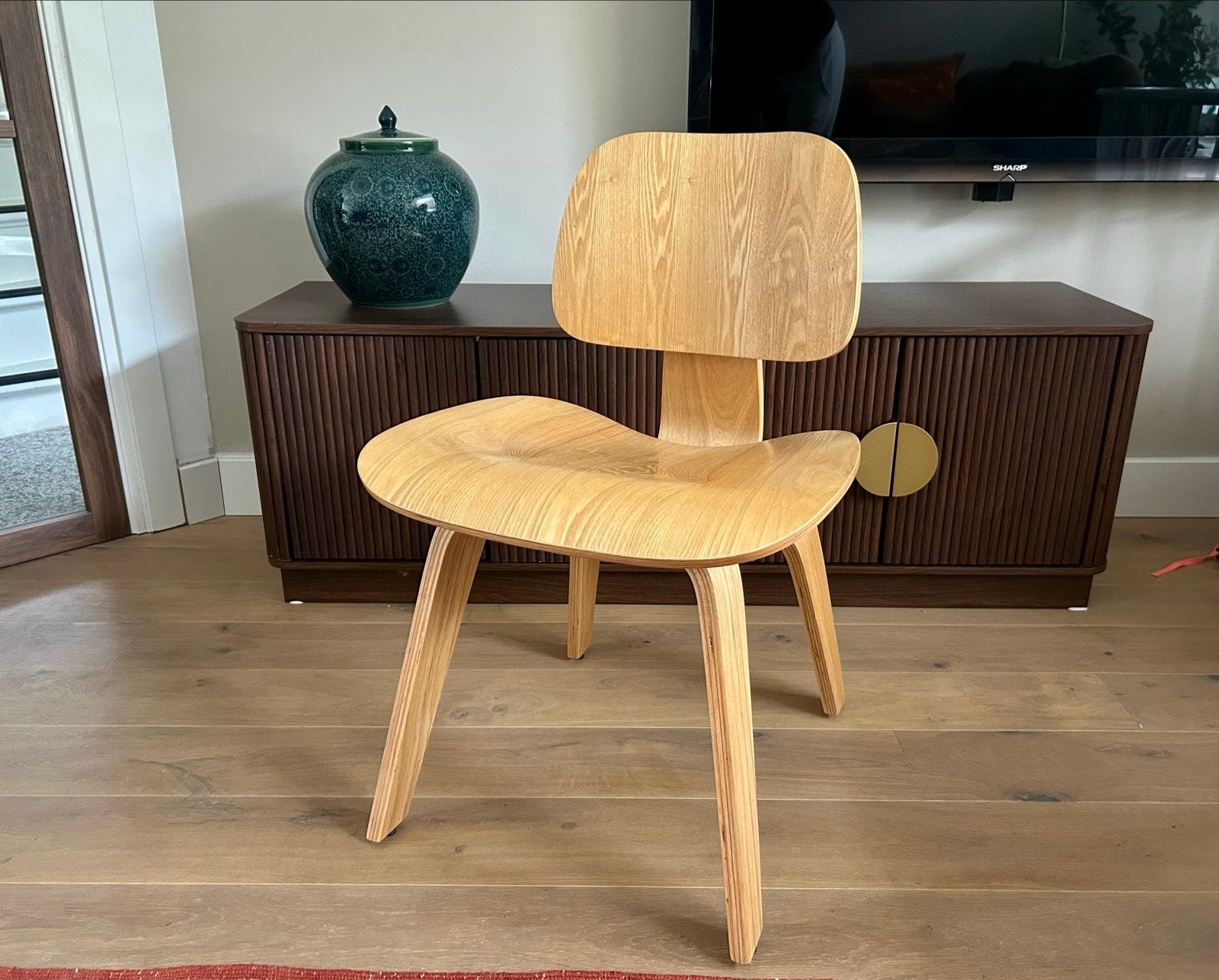 Stijlvolle houten stoel - Eames LCW stijl, Ophalen, Overige kleuren, Zo goed als nieuw, Eén