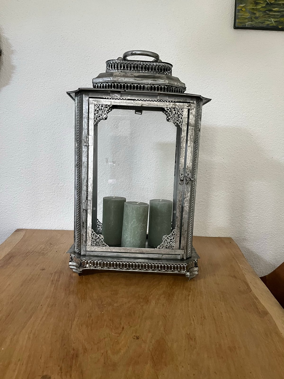 Set van 2 lantaarns: groot en klein, Vintage, Gebruikt, Ophalen of Verzenden, Metaal