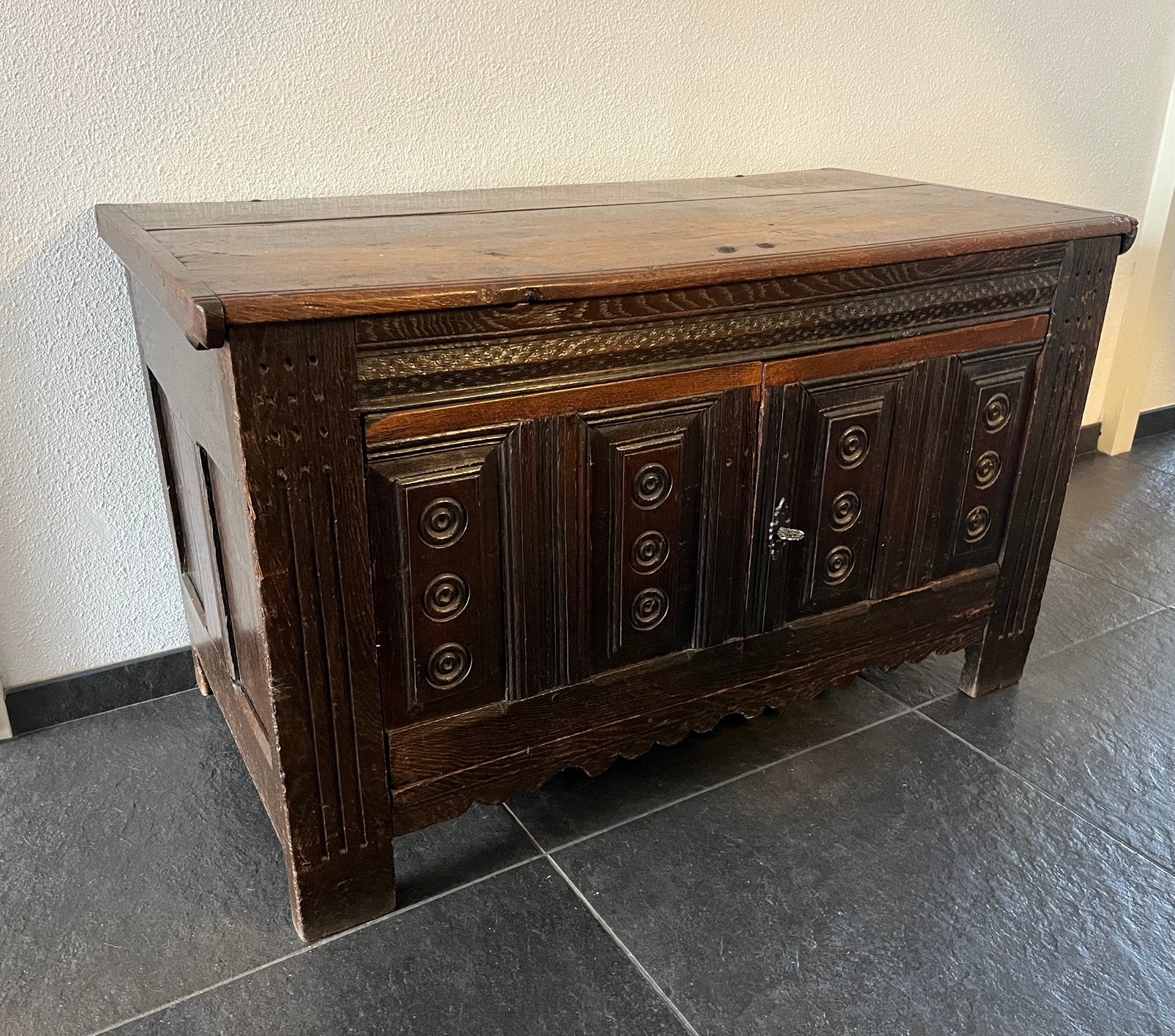 Antieke Dekenkist, Huis en Inrichting, Woonaccessoires | Kisten, Ophalen, Gebruikt, 100 tot 150 cm, 50 tot 75 cm