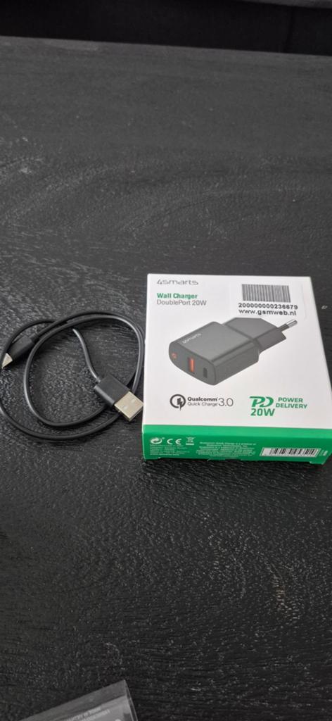 4smarts 20W Snellader Dual Port voor Samsung & iPhone, Telecommunicatie, Ophalen of Verzenden, Nieuw, Apple iPhone