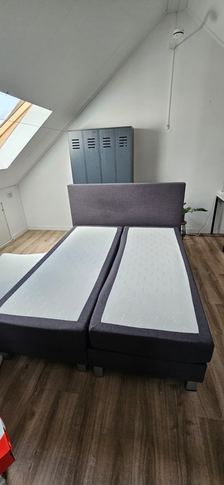 Mooie boxspring met nette topper 160x200, Ophalen, Gebruikt, Zwart, Tweepersoons