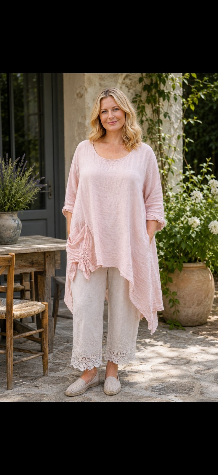 Nieuwe Linnen Tuniek Moonshine Maat 46/50, Ophalen of Verzenden, Nieuw, Beige, Blouse of Tuniek
