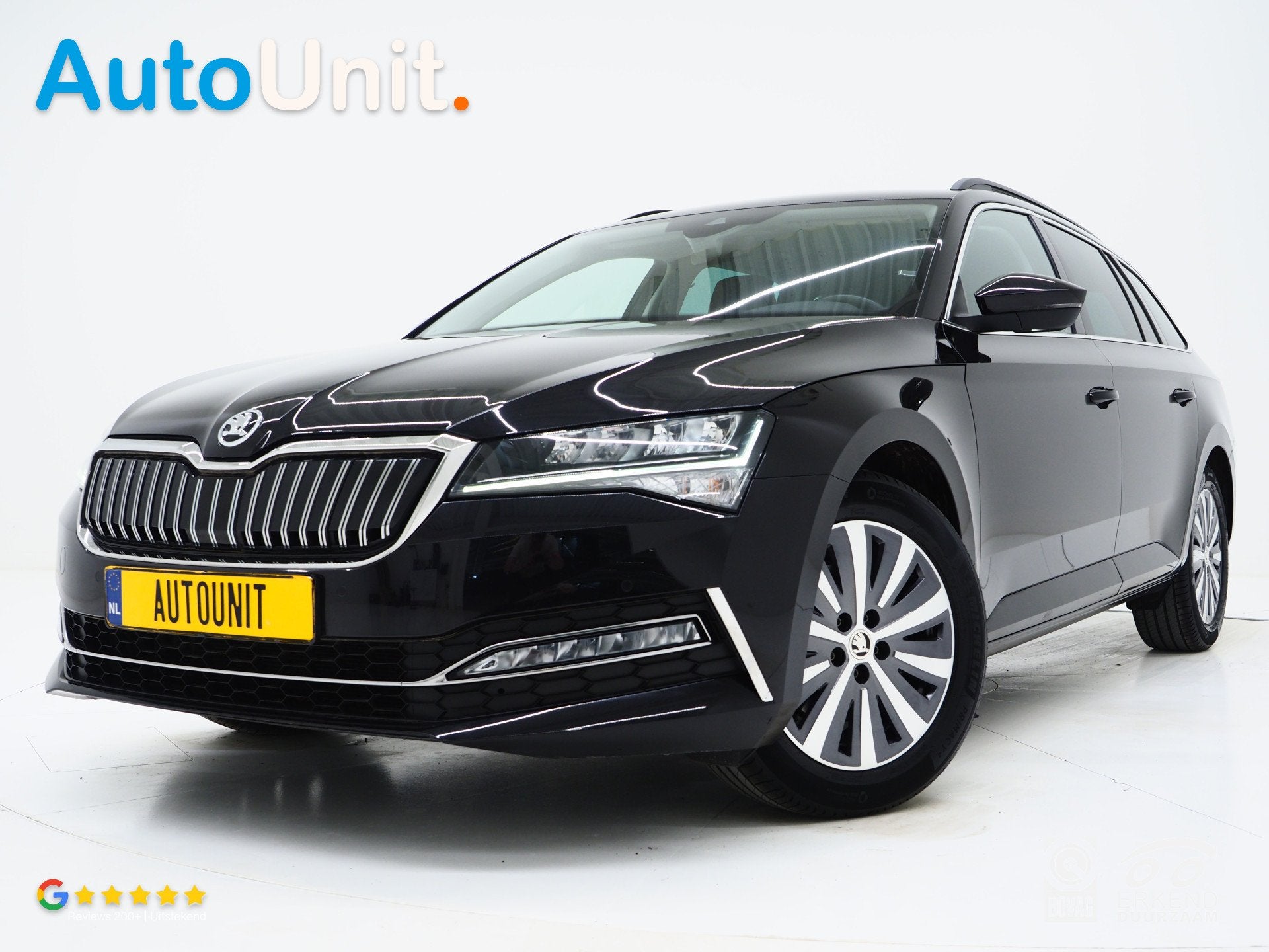 Skoda Superb Combi 1.4 TSI iV 218PK | Leder | Trekhaak | Mem, Auto's, Gebruikt, Zwart, 4 cilinders, Zwart