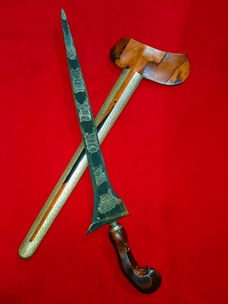 Antieke Keris Brojol Pamor Tambal Timoho Hout Mataram SVG53, Wapen, Indonesië, Meerkleurig, Handgemaakt