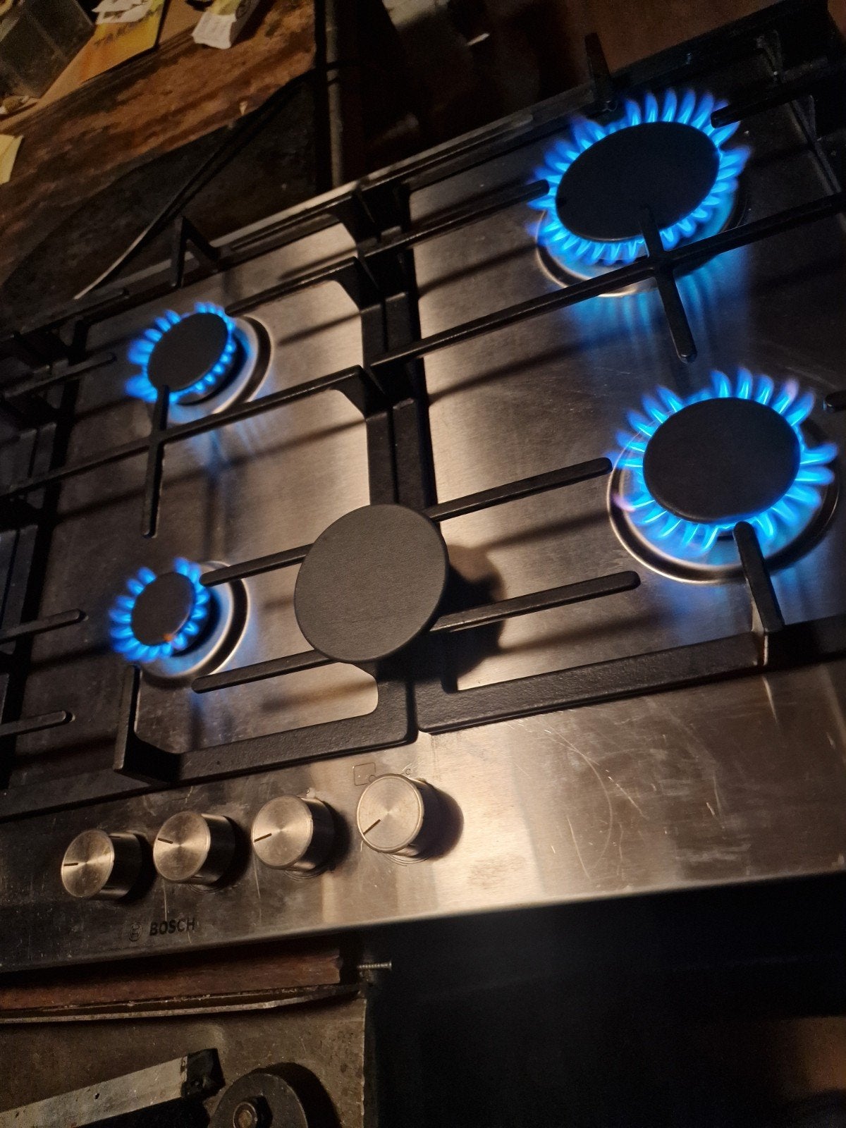 Bosch Gaskookplaat + Wok op Butaan Propaan Gasfles, Minder dan 85 cm, Zo goed als nieuw, Inbouw, Gas