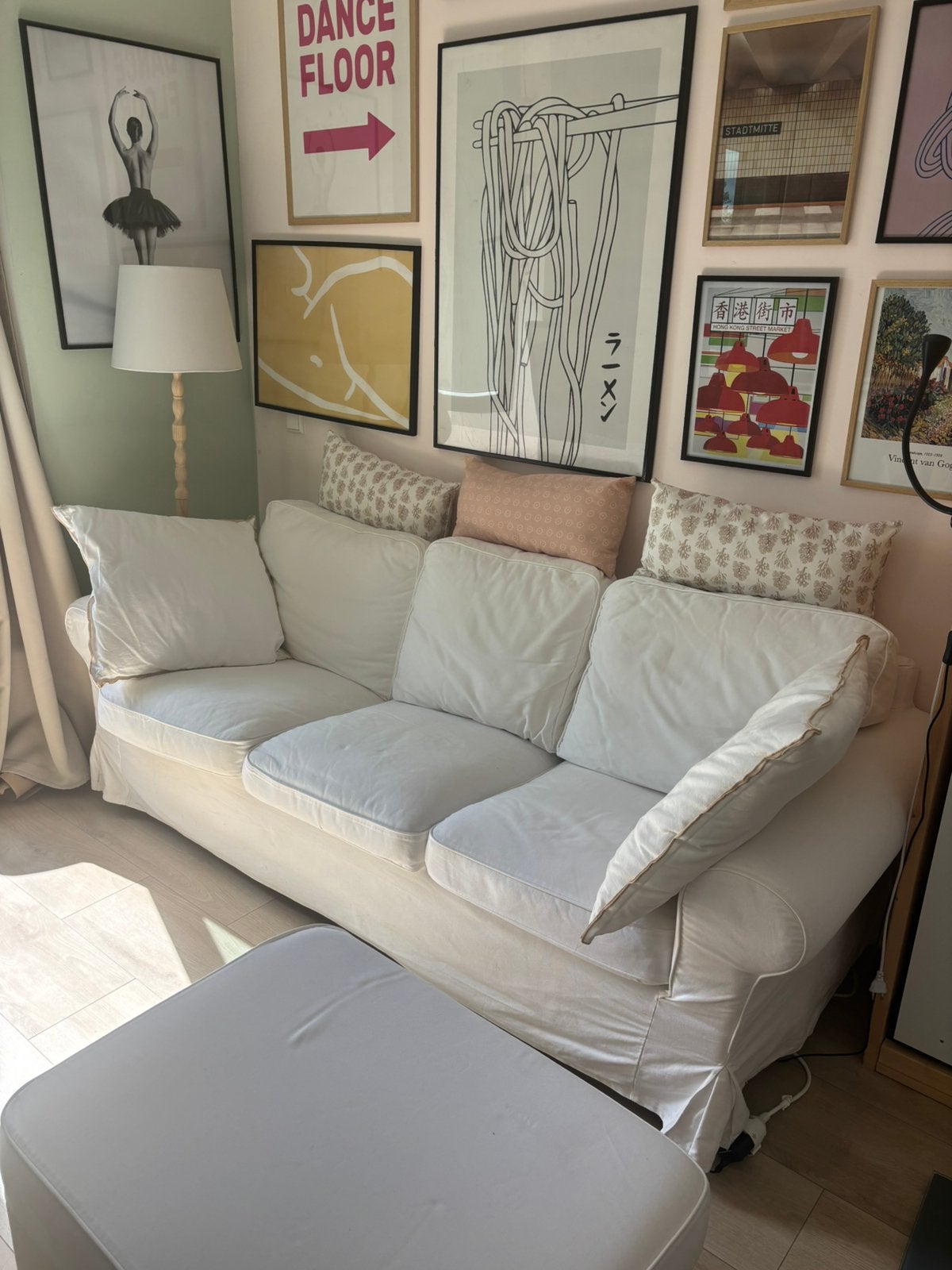 Ikea Ektrop wit 3 zits, Ophalen, Gebruikt, Stof, Ikea Ektrop