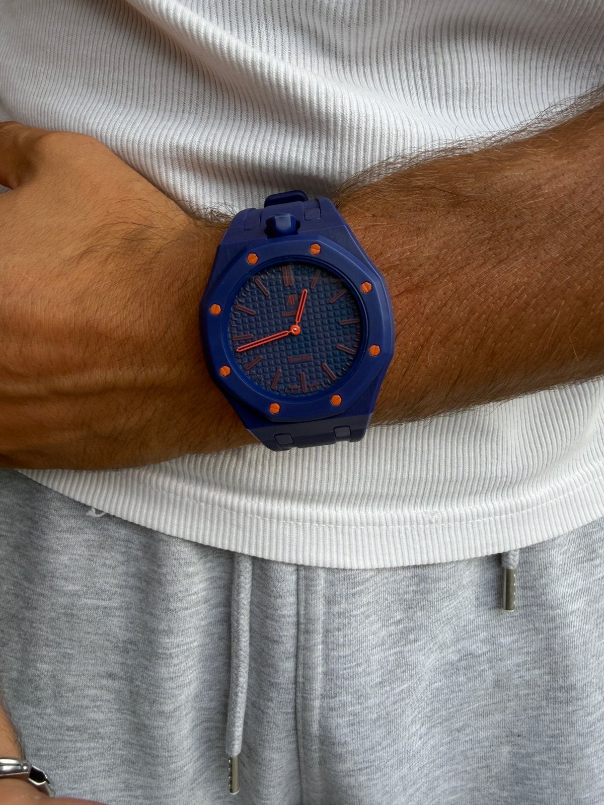 AP x Swatch Horlogebandje Donkerblauw Orenji Hachi, --, Nieuw, Ophalen of Verzenden, --