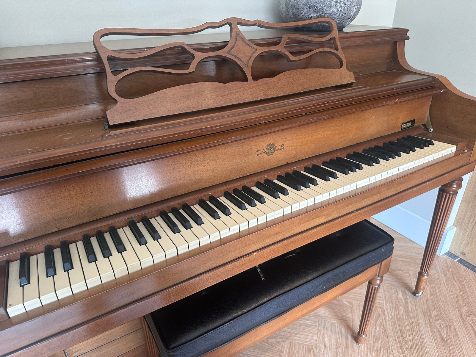 Klassieke Cable Piano met kruk - Gebruikt, Ophalen, Gebruikt, Bruin, Piano