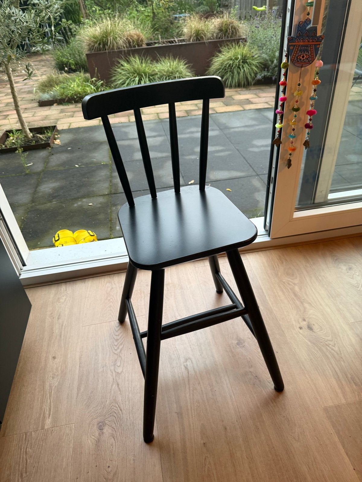 Zwarte houten IKEA KINDERSTOEL - Zo goed als nieuw, Ophalen, Zwart, Zo goed als nieuw, Eén