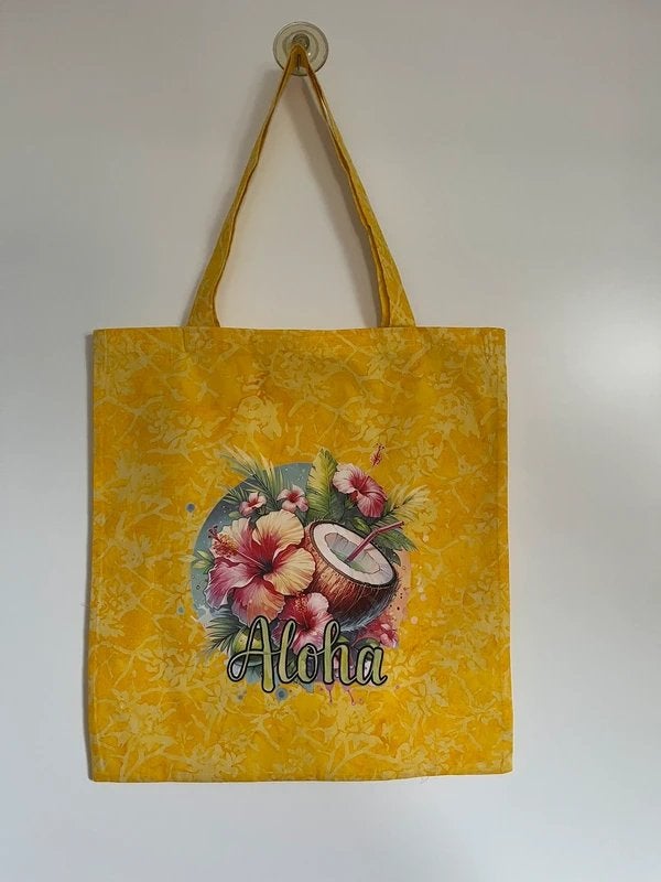 Handgemaakte zomerse gele tropical tote bag / shopper, Ophalen of Verzenden, Nieuw, Geel, Overige merken