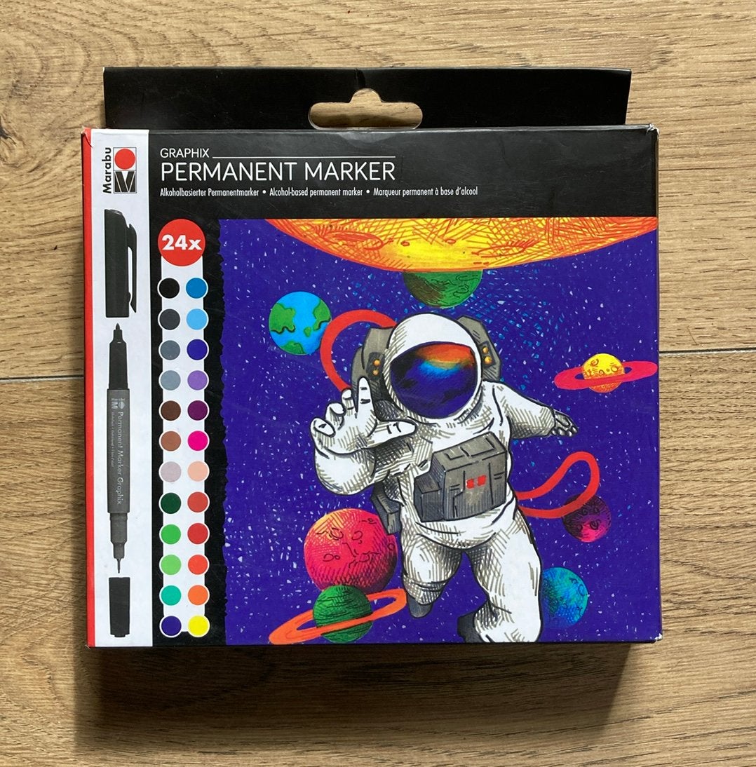 Marabu graphix alcohol-based permanent markers, Hobby en Vrije tijd, Ophalen, Zo goed als nieuw, Potlood of Stift