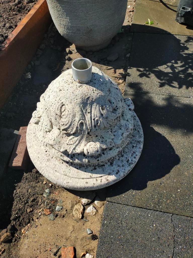 Parasol voet, beton , model Franse Lelie, Tuin en Terras, Ophalen, Gebruikt