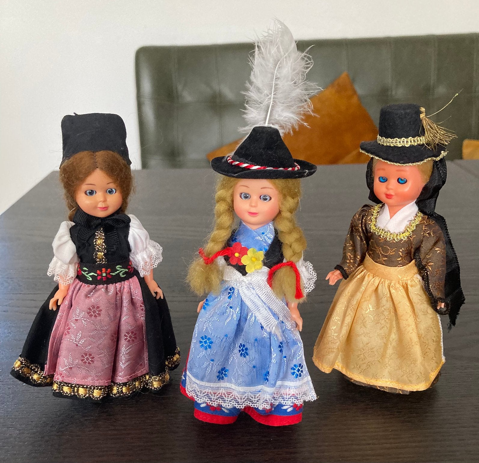 3 vintage klederdracht popjes (16 cm) in mooie staat, Ophalen of Verzenden, Zo goed als nieuw, Pop