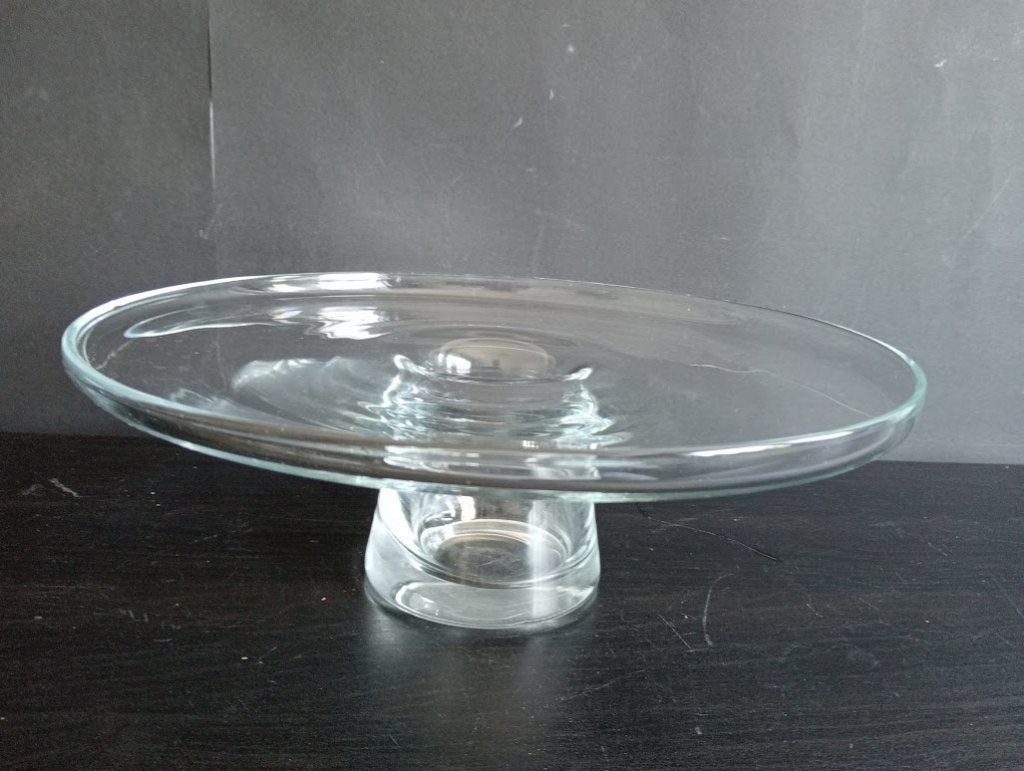 Glazen Taartplateau op Voet (Zware Kwaliteit), Huis en Inrichting, Keuken | Servies, Glas of Glazen, Ophalen of Verzenden, Overige stijlen