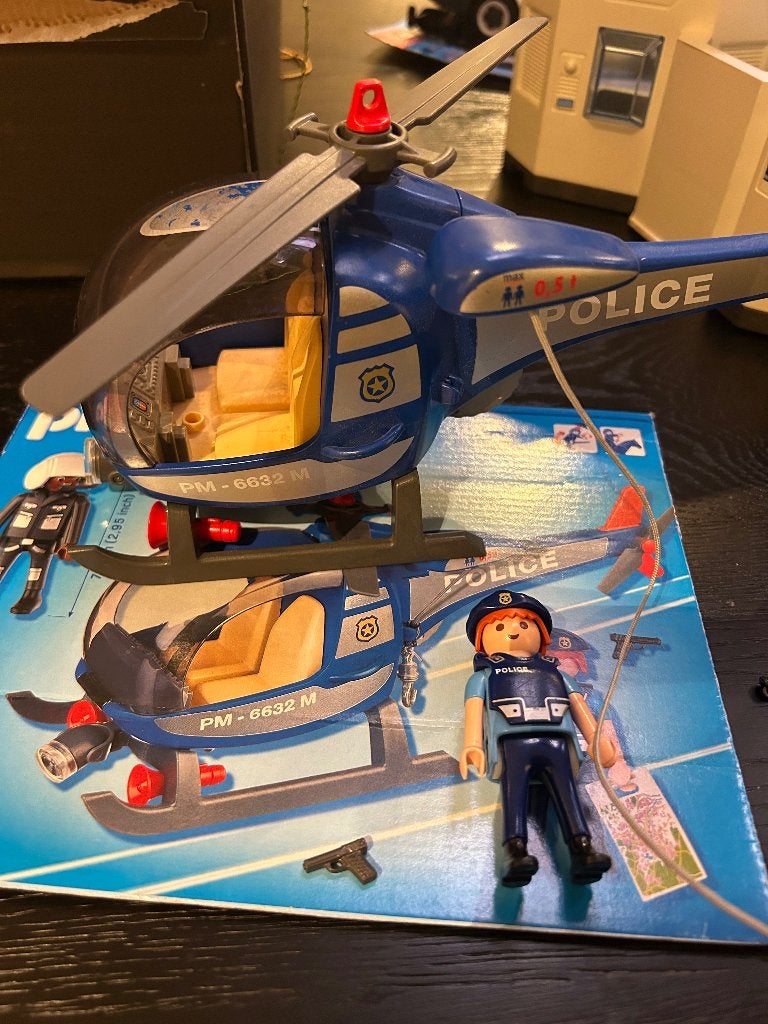 Playmobil politie helikopter, Ophalen, Gebruikt, Complete set, Voertuig