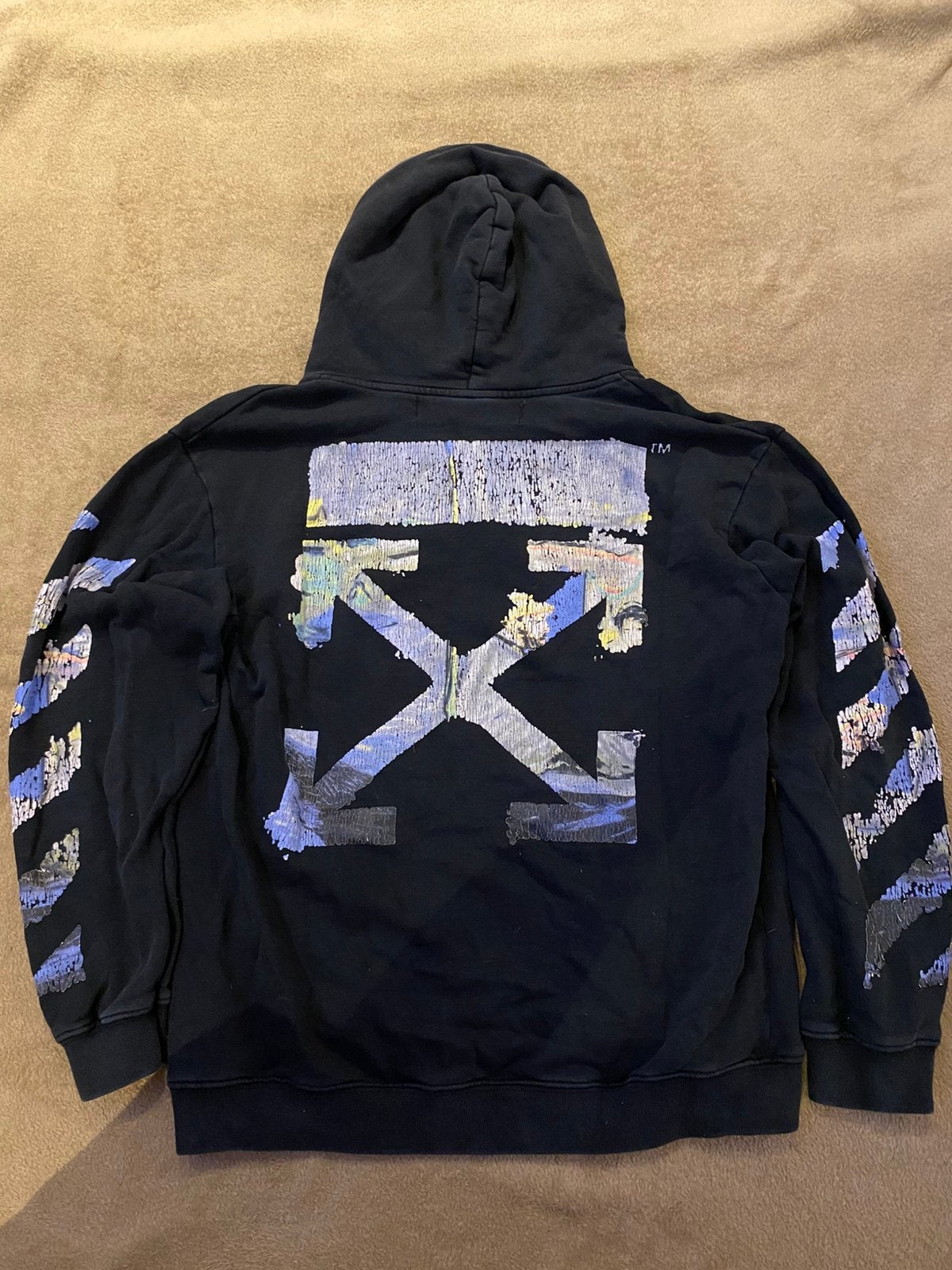 Off-White Oil Painting Arrow Black Hoodie, Kleding | Heren, Ophalen of Verzenden, Zo goed als nieuw, Maat 52/54 (L), Zwart