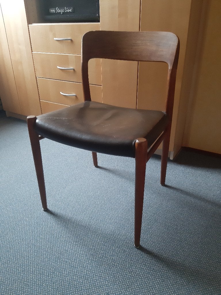 Vijf vintage eetkamer stoelen, Ophalen, Gebruikt, Bruin, Vitage