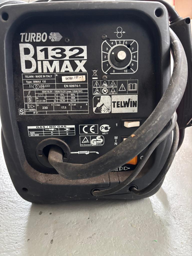 Lasapparaat Migmag of gevulde draad Telwin bimax turbo 132, Ophalen, Minder dan 150 ampère, Overige typen