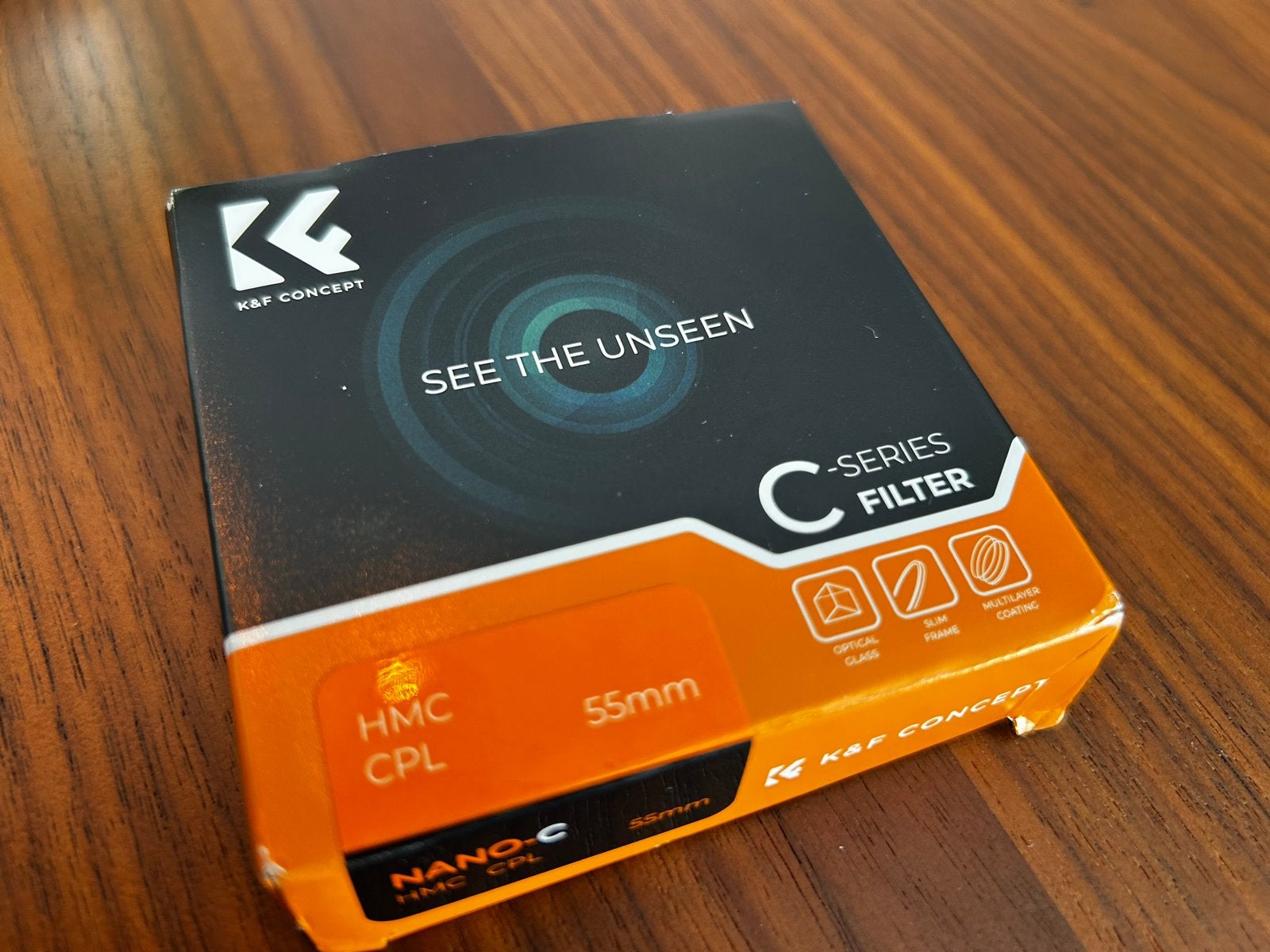 K&F Concept Nano-C HMC CPL 55mm Polarisatiefilter, Audio, Tv en Foto, Fotografie | Filters, Ophalen, Polarisatiefilter, K&F Concept