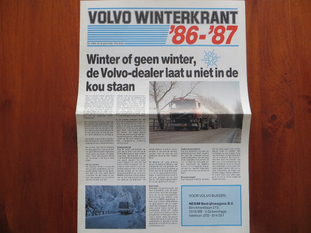 Volvo Winterkrant ’86-‘87, Ophalen of Verzenden, Nieuw, Volvo