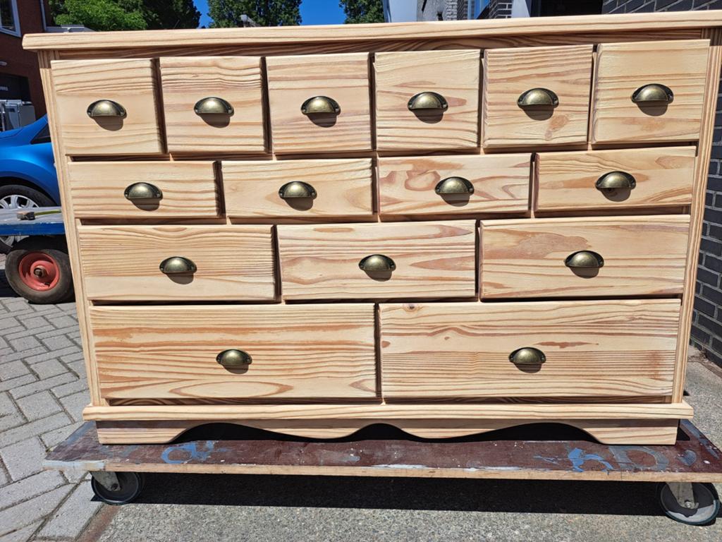 Grenen ladekast commode refurbished, Ophalen, RoDeKo Volendam, R.kooij65@gmail.com, 100 tot 150 cm