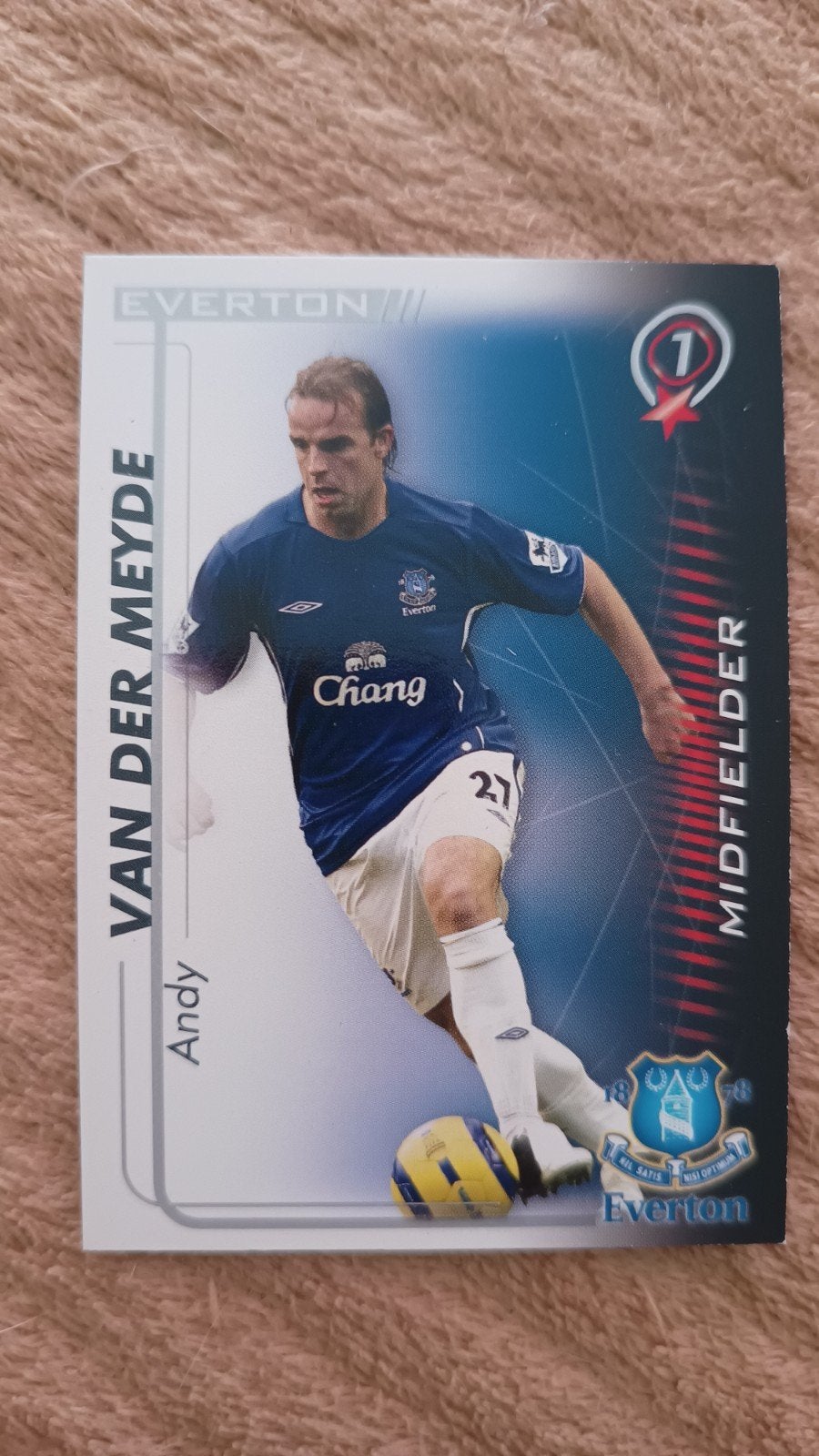 Voetbalkaart Andy van der Meyde Everton Midfielder, Ophalen of Verzenden