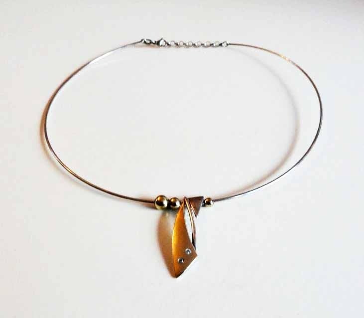 Ketting 925 spang zilver verguld, Met kristal, Verzenden, Nieuw, Goud