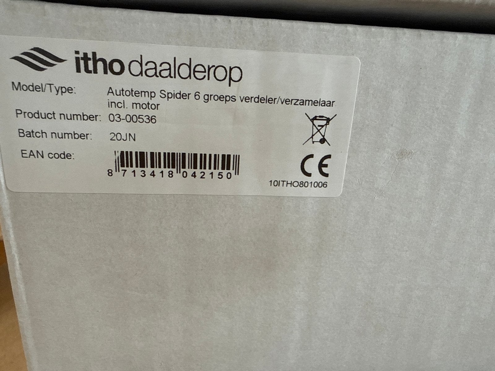 Itho Daalderop Autotemp Spider 6 groeps verdeler/verzamelaar, Ophalen of Verzenden, Nieuw, Overige typen