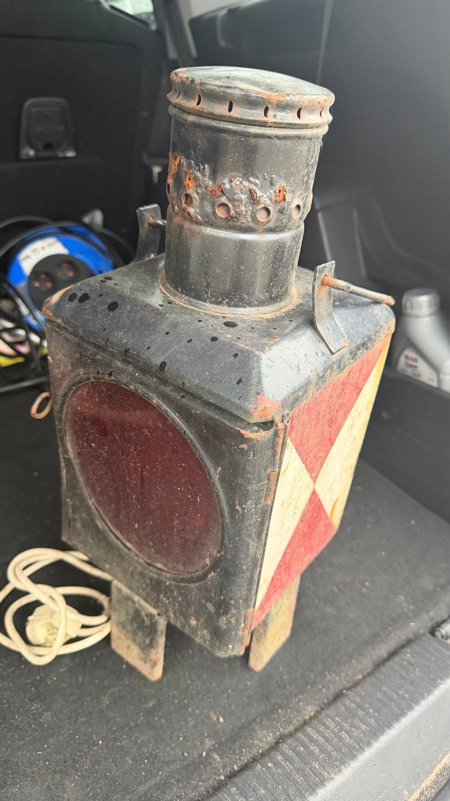Antieke spoorweglamp / seinlamp - Vintage decoratie, Antiek en Kunst, Ophalen of Verzenden