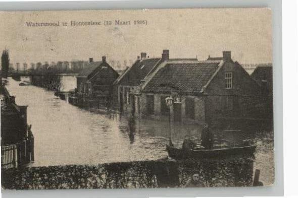 Hontenisse Watersnood 1906 div stempels 1906 TOPPER, Verzamelen, Ansichtkaarten | Nederland, Ophalen of Verzenden, Voor 1920, Gelopen