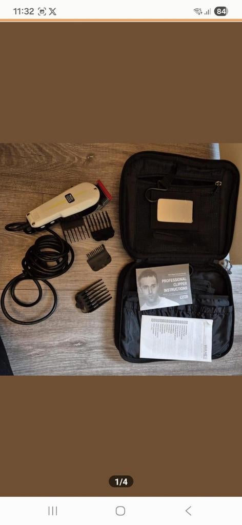Wahl Professionele Haartrimmer met Opzetstukken en Etui, Ophalen of Verzenden, Zo goed als nieuw, Haarverzorging