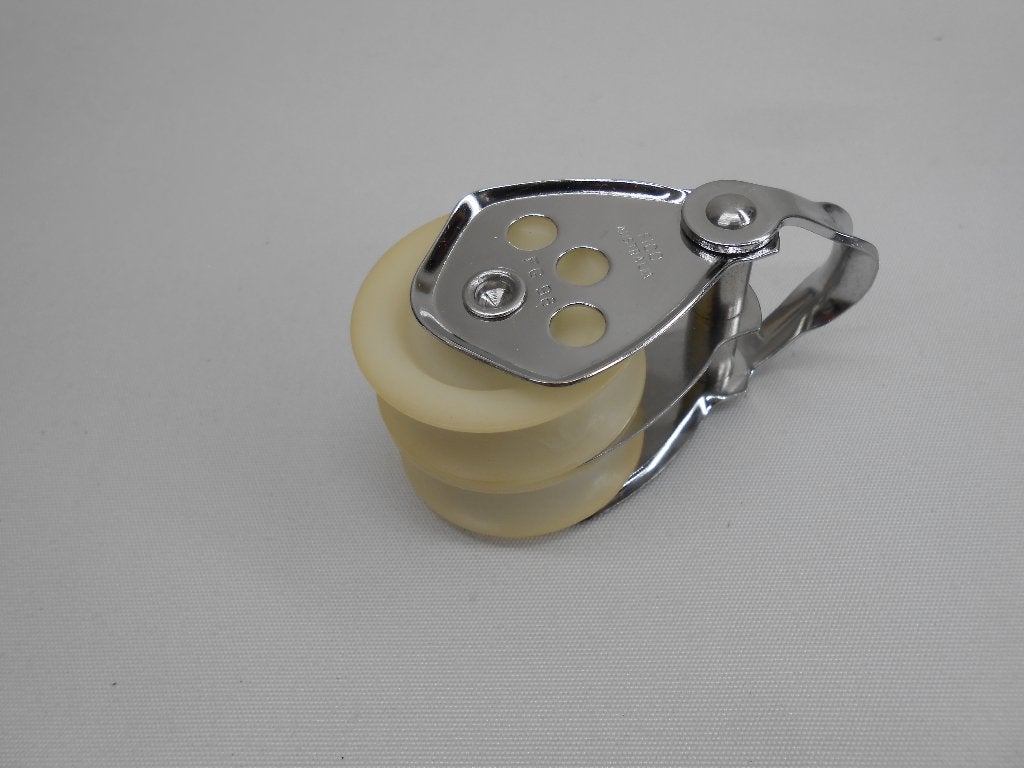 Dubbelschijfs Blok, Katrol, RVS, voor 10 - 12 mm lijn, Ophalen of Verzenden, Nieuw, Lijn of Blok