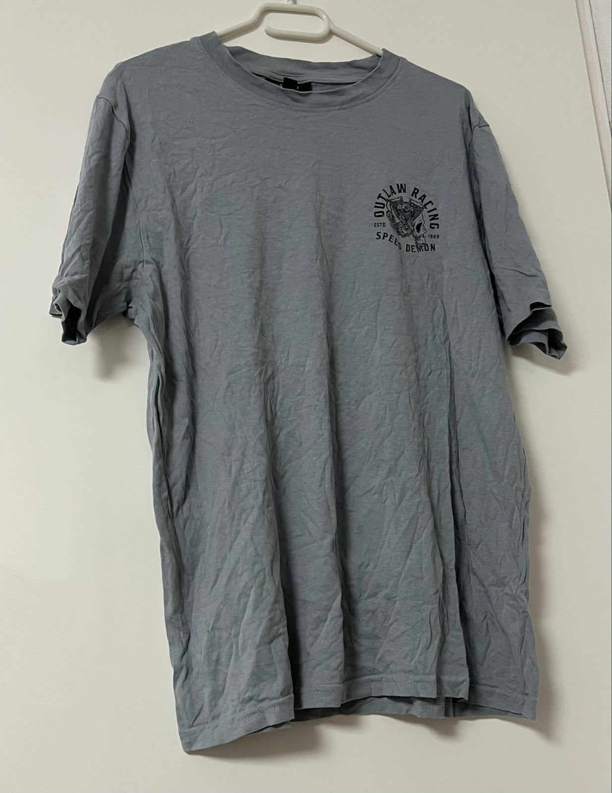 Grijs T-shirt met 'Outlaw Racing' print maat M, Ophalen of Verzenden, Zo goed als nieuw