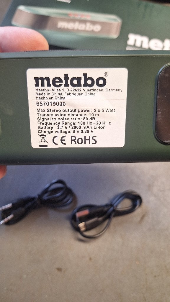 Metabo Bluetooth speaker Box Muziekbox BT NIEUW!!!, Audio, Tv en Foto, Radio's, ., Nieuw, Ophalen of Verzenden, Bouwradio