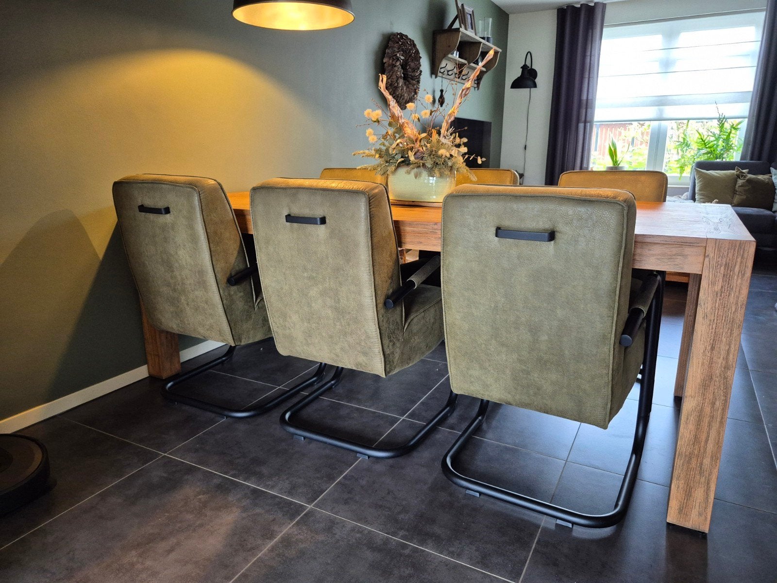Complete eethoek met 6 stoelen; evt ook los te koop, Ophalen, Zo goed als nieuw, 4 tot 6 stoelen