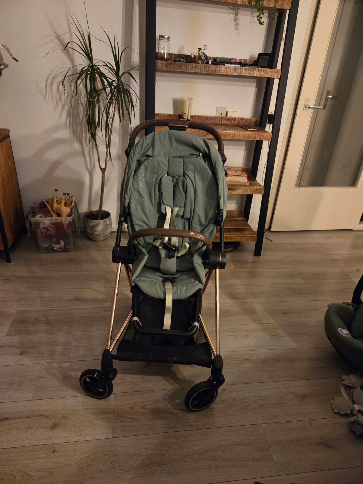 Cybex mios leaf green rose gold met cybex cloud t, Kinderen en Baby's, Ophalen, Zo goed als nieuw