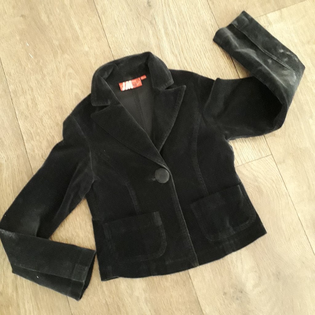 zwart fluwelen jasje mt. 128/134, Kinderen en Baby's, Meisje, Trui of Vest, Ophalen of Verzenden, Zo goed als nieuw