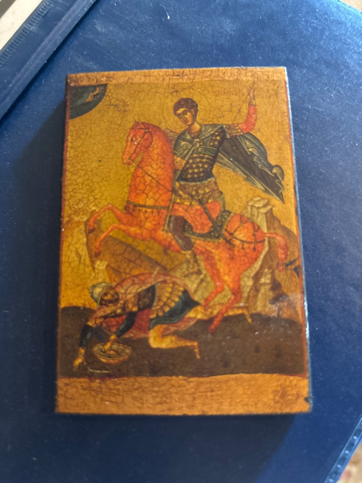 Antieke icoon van Sint Joris en de Draak, Ophalen of Verzenden