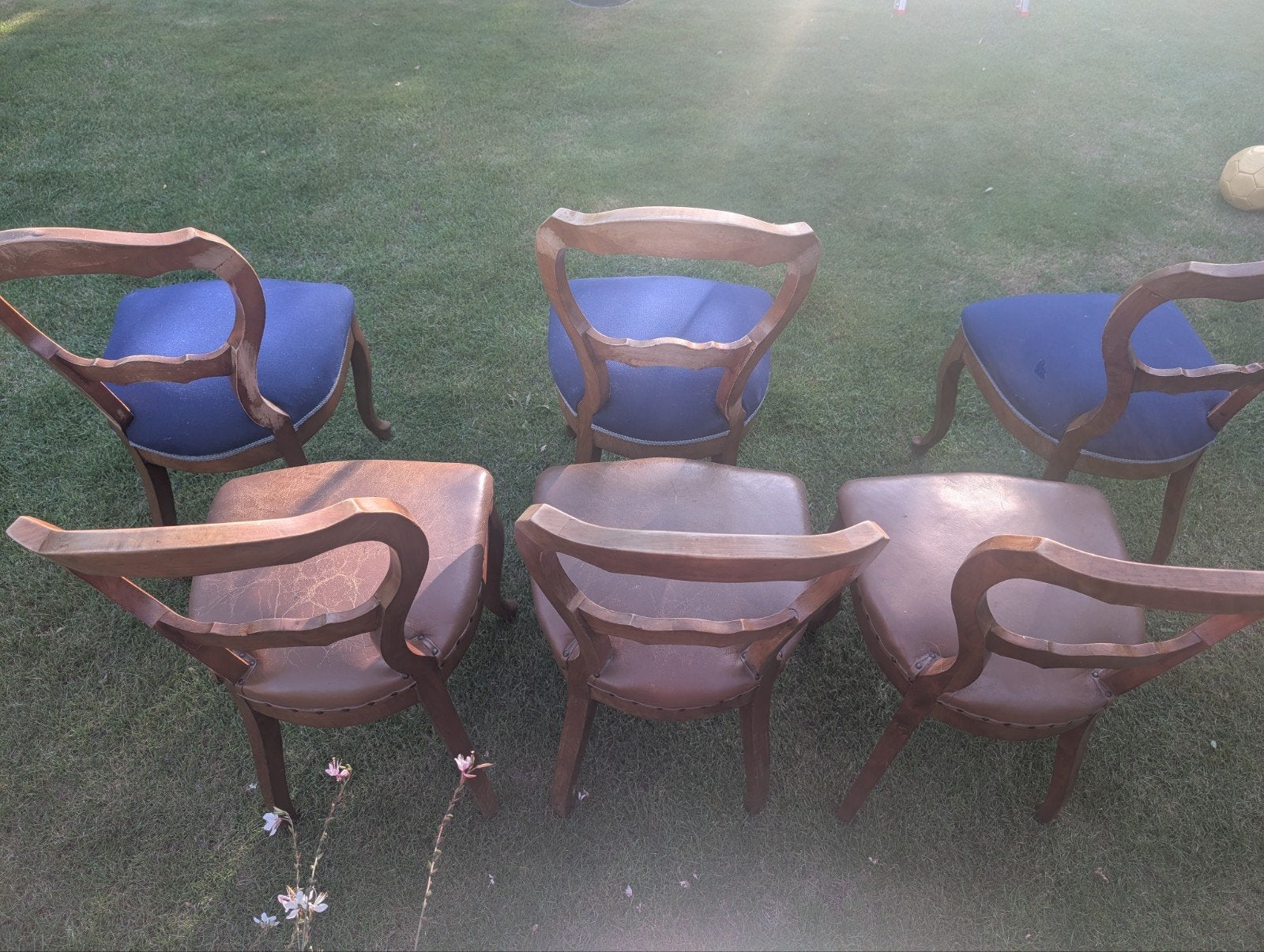 6 Eetkamer stoelen kersenhout, Ophalen, Zo goed als nieuw, Bruin