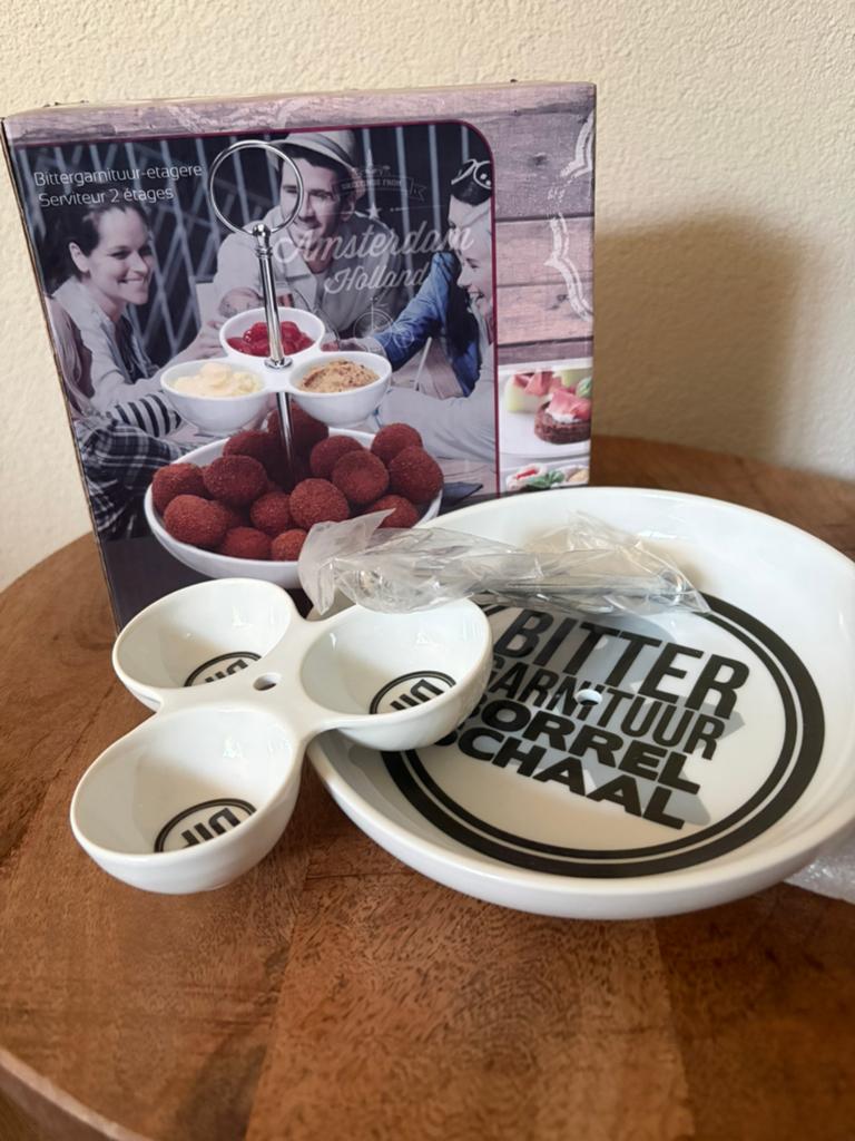 Bittergarnituur etagère en schaal - Amsterdam Holland, Ophalen of Verzenden, Nieuw